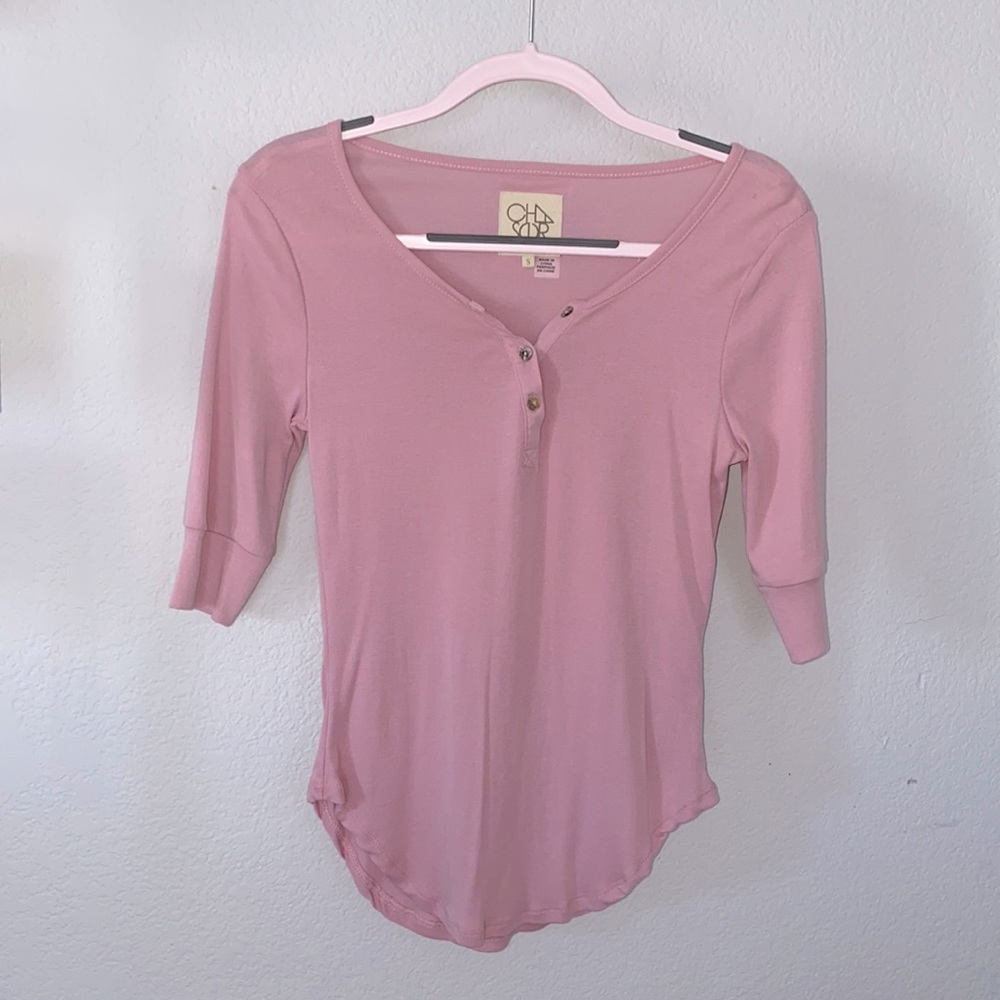 Cha Sor Elbow length button up blouse